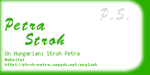 petra stroh business card